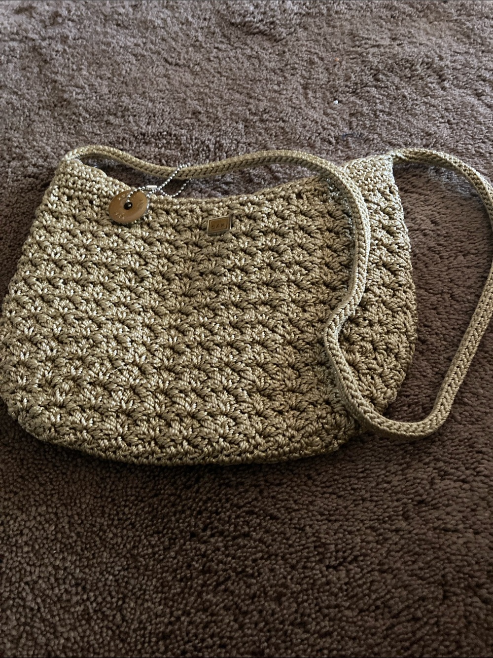 The Sak Woven Shoulder Bag in Natural Tan